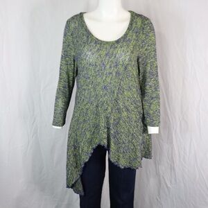 JOSEPH RIBKOFF Asymmetrical Heathered Tunic Top